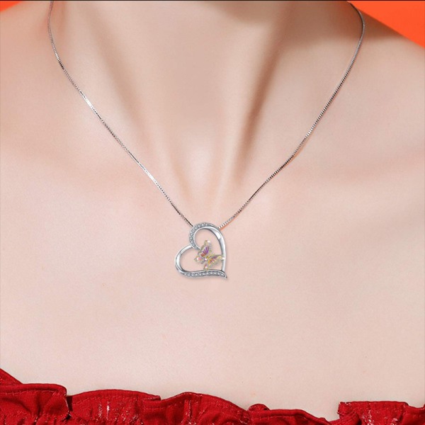 Romantisk Alla hjärtans dag Nyår present Smycke Halsband, Kristall Penna