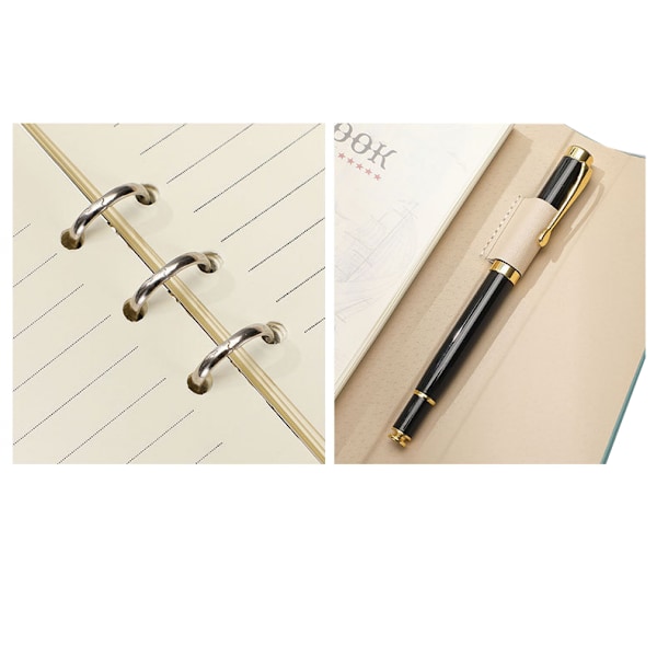 Tri-Fold Metal Buckle Loose-Leaf Notebook Business Office T