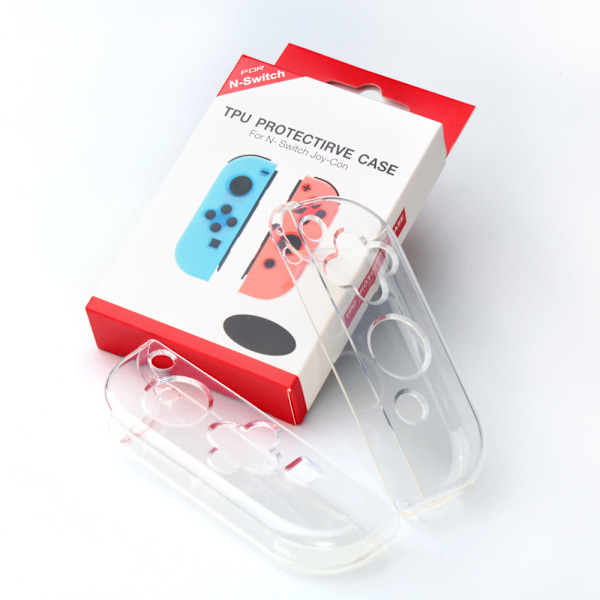 Myk erstatningsskal for Nintendo Switch Joy-Con, gjennomsiktig TPU beskyttende deksel kompatibel med NS Joy Cons håndholdt kontroller