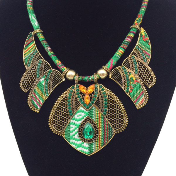 Etnisk bohemisk halsband örhänge set etnisk stil chunky Nec
