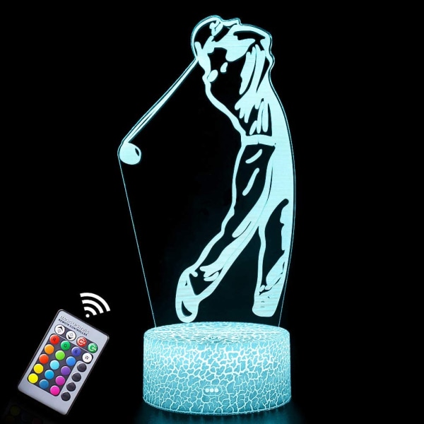 Golf nattlampa för pojkar, LED 3D Illusion bordslampa med R