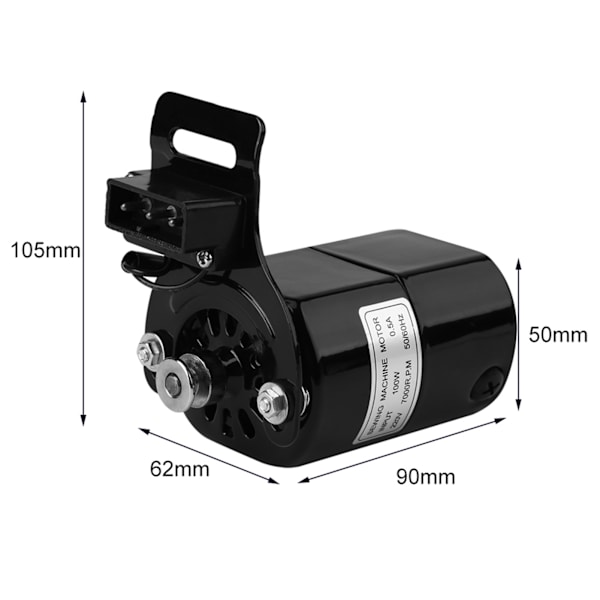 1 stk. 100W husholdningssymaskinemotor 7000 RPM K-beslag 0,5 AMP