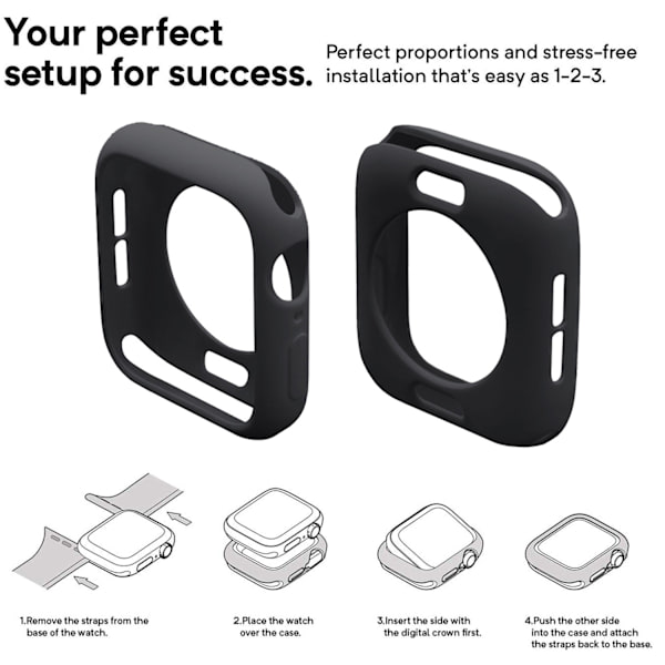 Kompatibel med Apple Watch Series 6/5/4/SE 40mm Etui Blødt silikagel Tyndt Letvægts Beskyttende Bumper Cover Guard Tilbehør