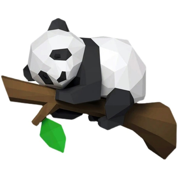 Tecknad Panda på trädgrenen barnrum konstdekor flickor