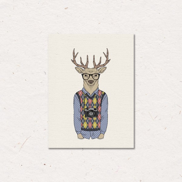 Animal Gentleman Väggkonst Canvas Tryck Affisch, Enkelt Mode Vattenfärg Konst Dra