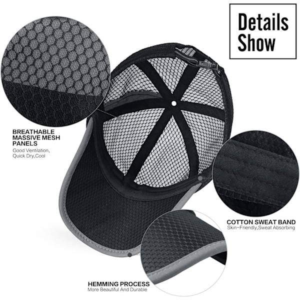 Unisex Andningsbar Full Mesh Baseballkeps Snabbtorkande Löpning h H