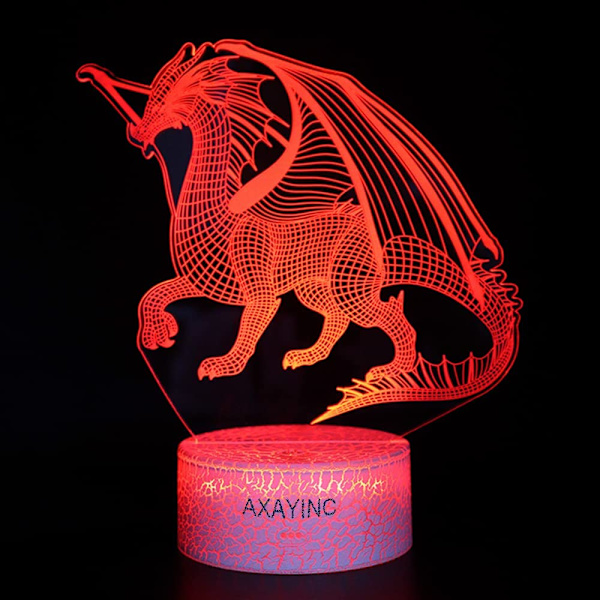 3D Natlampe LED Illusion Skrivebordslampe 7 Farveskift