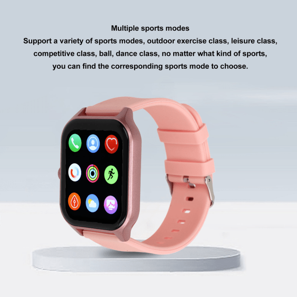 1,83 tommer GT40 Smart Watch HD Fuld Skærm 128Mb IP67 Vandtæt Smart Watch Støtte Bluetooth Opkald Pink