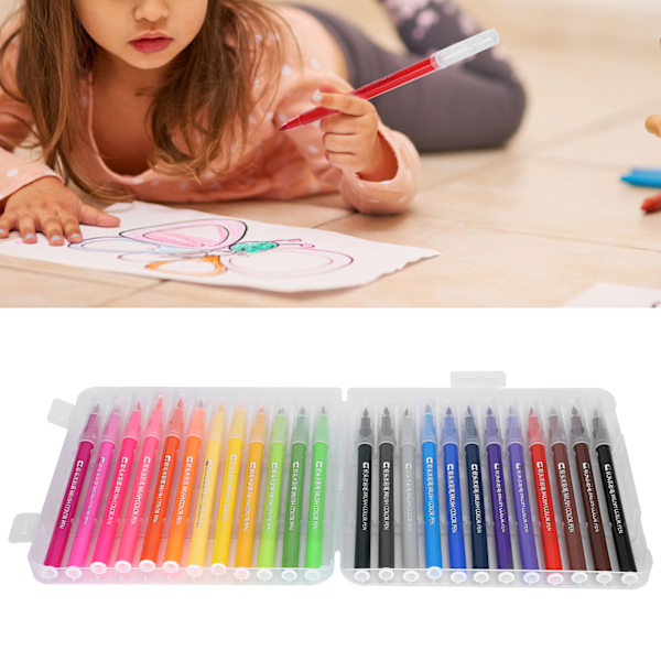 Vattenfärgspenna med fineliner-spets, 24 färger