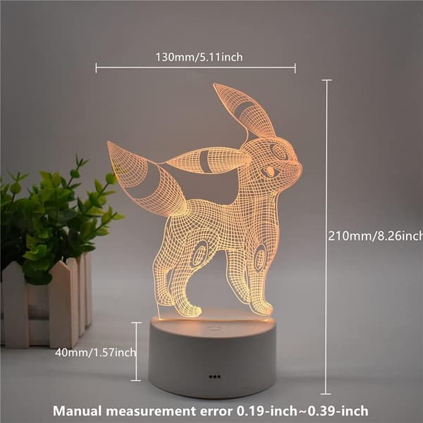 3D Illusion Elf Natlampe, LED Bordlamper, Boligindretning, Touch