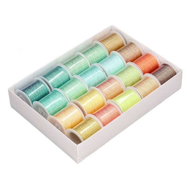 20 st 6 trådar broderitråd handvävd rep speciell symfoni grön gul polyester symaskintrådssats