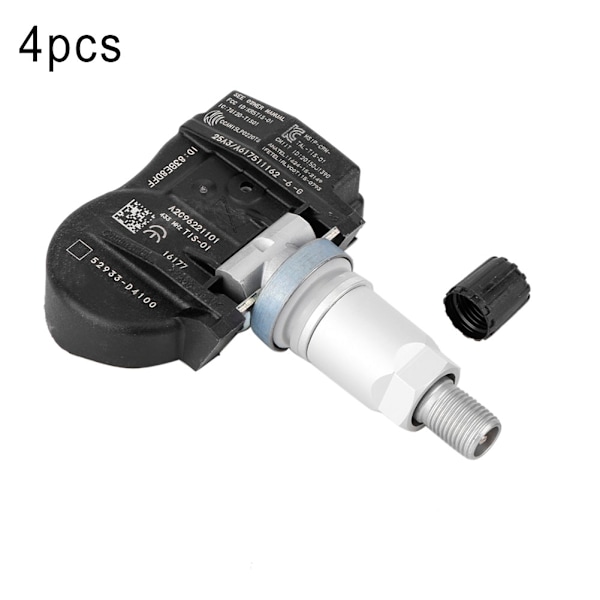 4 stk TPMS Dæktryksensor 52933-D4100 til KIA Optima Hyundai Ioniq Genesis G90