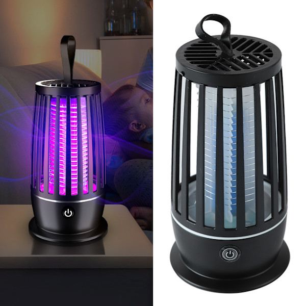 Elektrisk flugfälla 110V 220V PP USB uppladdningsbar tyst flugfälla lampa för inomhus utomhus