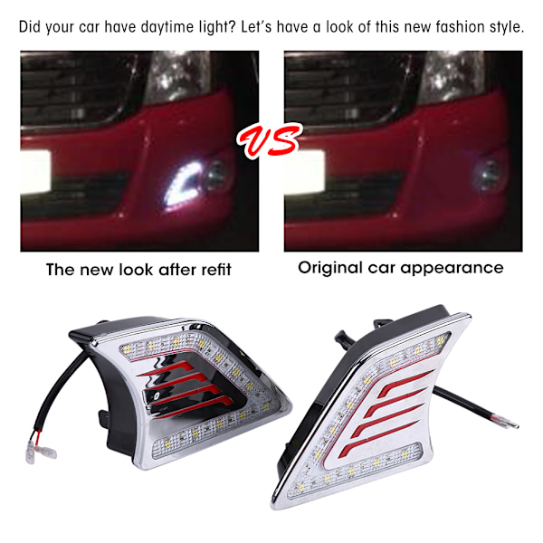 1 par bilens kjørelys DRL LED dagslys tåkelys for Toyota Hilux Vigo 12-14