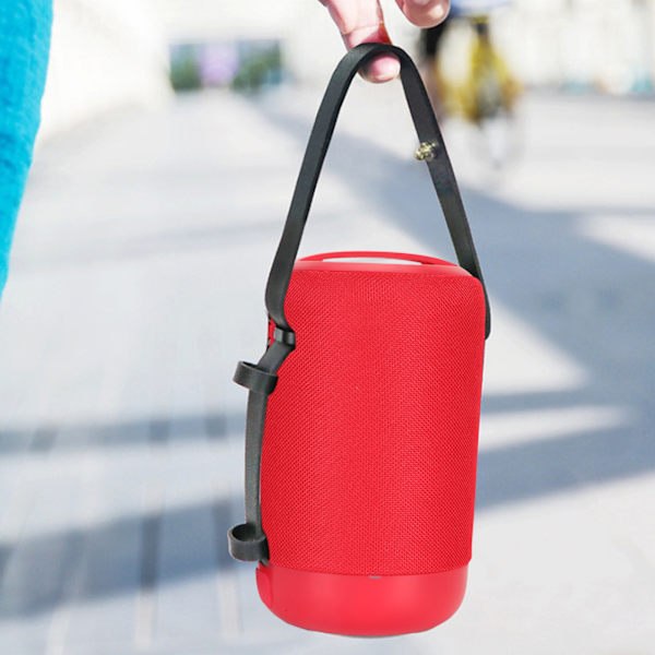 Bluetooth-högtalare multifunktionell IPX5 vattentät stark bas stereoljud handsfree-samtal bärbar trådlös högtalare för hemresa fest Red