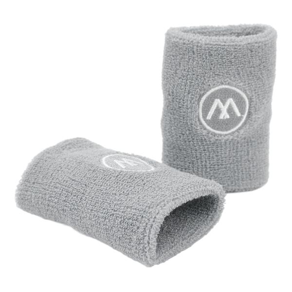 2 sett svettebånd håndleddsbånd for menn kvinner treningsstudio løping basketball sport håndleddsstøtte stropp erme Grey