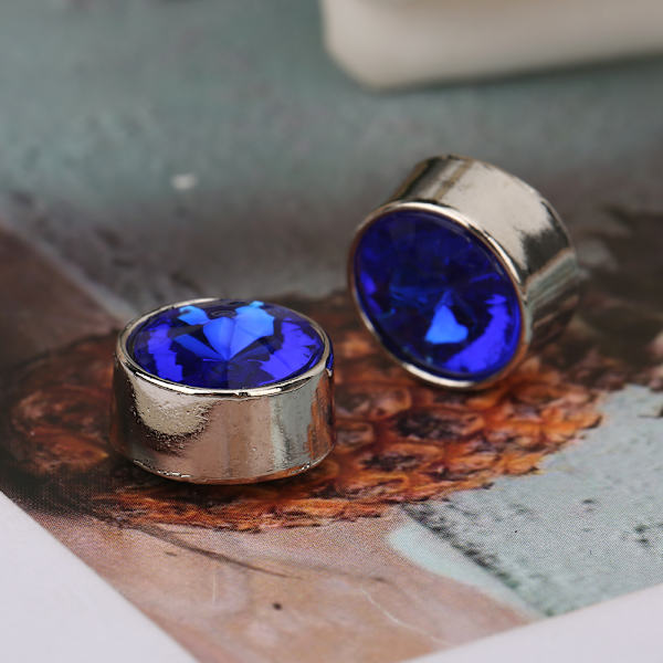 20 stk. nitte studs runde legering DIY sko tøj tasker dekoration med 20 stk. skiver 12mm dybblå