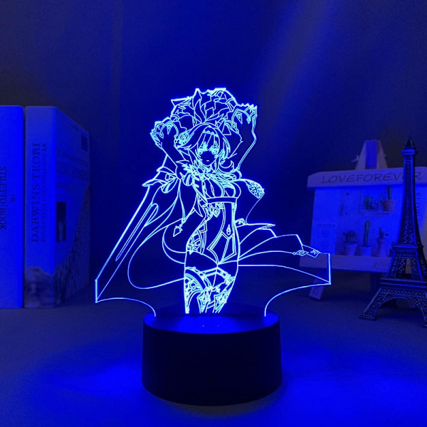 3D LED Natlampe Genshin Impact EULA Akryl LED Lampe