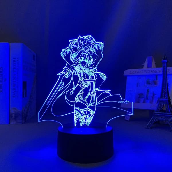 3D LED Nattlampe Genshin Impact EULA Akryl LED Lampe