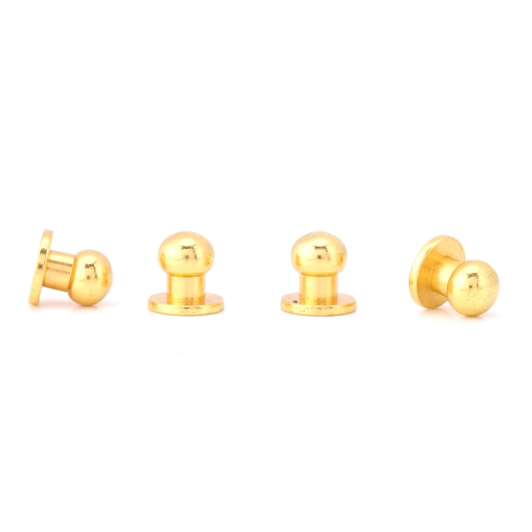 20 st runda huvud solida kopparspik nitar knapp DIY lädertillbehör (10*8mm guld)