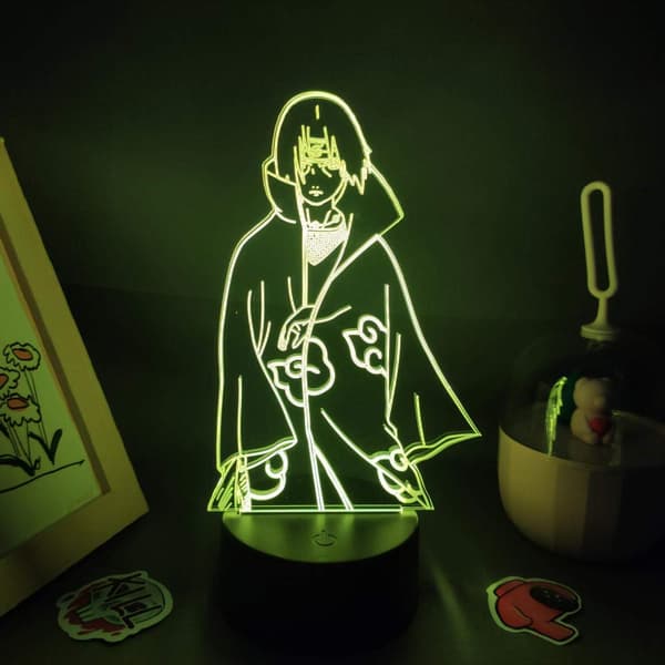 3D Natlampe Akatsuki Uchiha Itachi Anime Figur 3D Led Ni