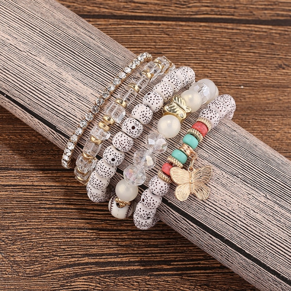 1PCS Bohemian Bead Bracelet Set, Ladies Multilayer Stackable