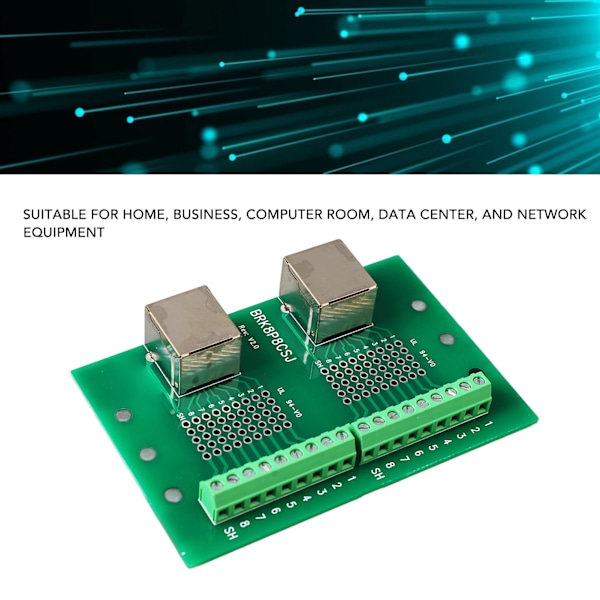RJ45 Ethernet-kontaktutbruddskort Dobbel nettverksportinngang Skruterminaltavle med brakett