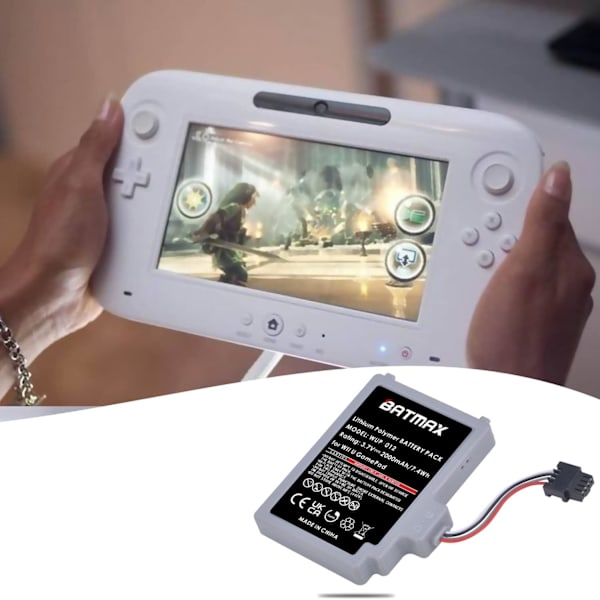Høykapasitets 2000mAh WUP-010 erstatningsbatteri for Nintendo Wii U Gamepad WUP-012