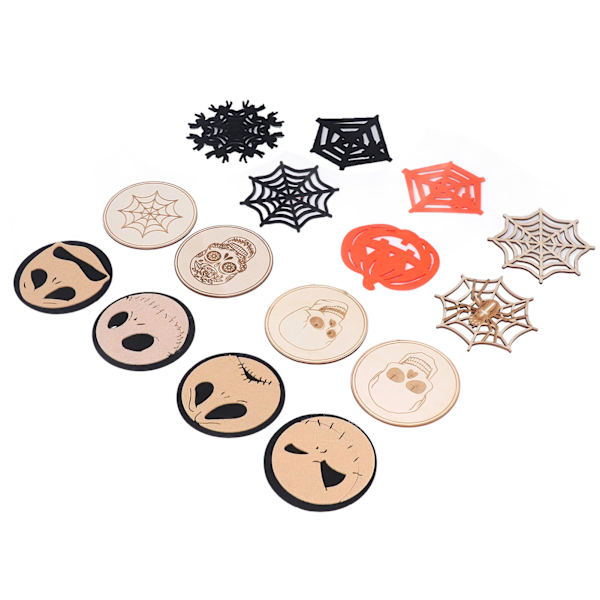15 stk. Halloween-glasunderlag, udsøgte, tykke, varmeisolerende Halloween-kopunderlag til Halloween-dekoration