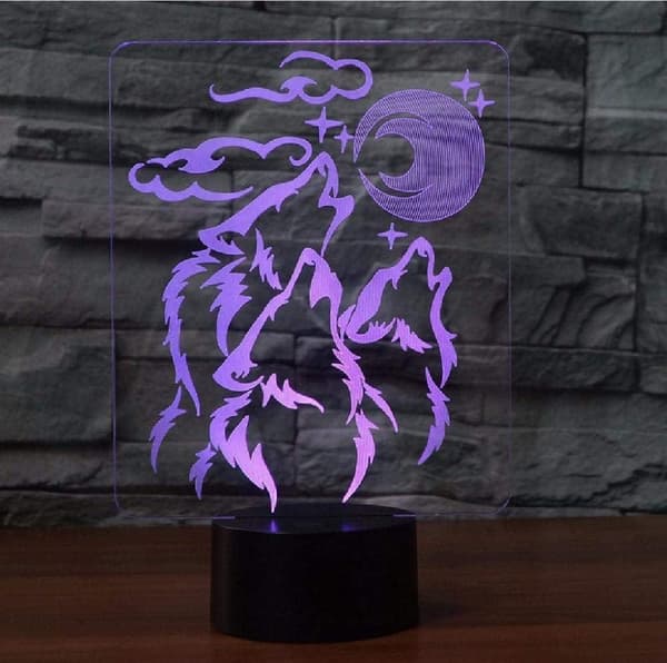 Dyrevarg Gaver til Vargelskere 3D Illusion Natlampe Til