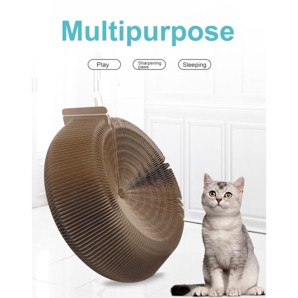 Sammenleggbart katteskrapebrett Slitebestandig magnetisk klosliping katteskrapepute med kattemynte for hjemmet