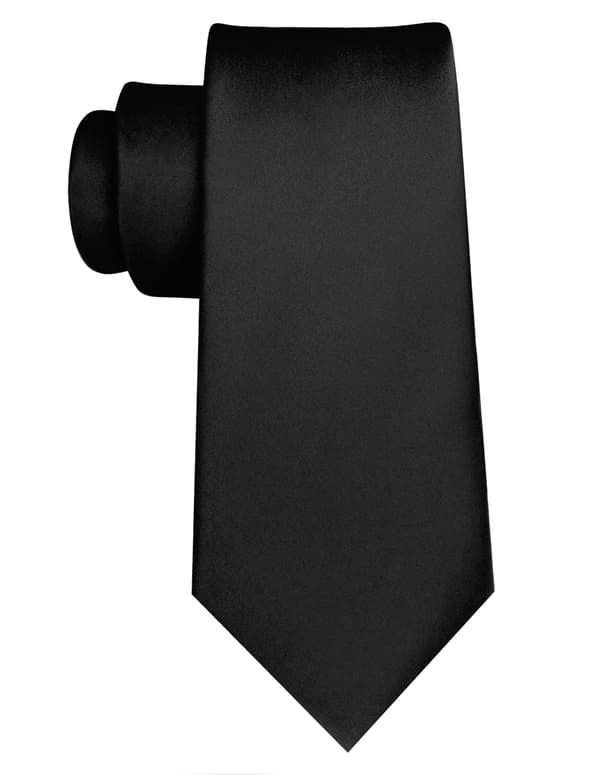 Enfärgad slips för män, 8 cm bredd 145 cm längd, jacquardvävd satängpolyester formell slips för affärer, bröllop, examen och G black