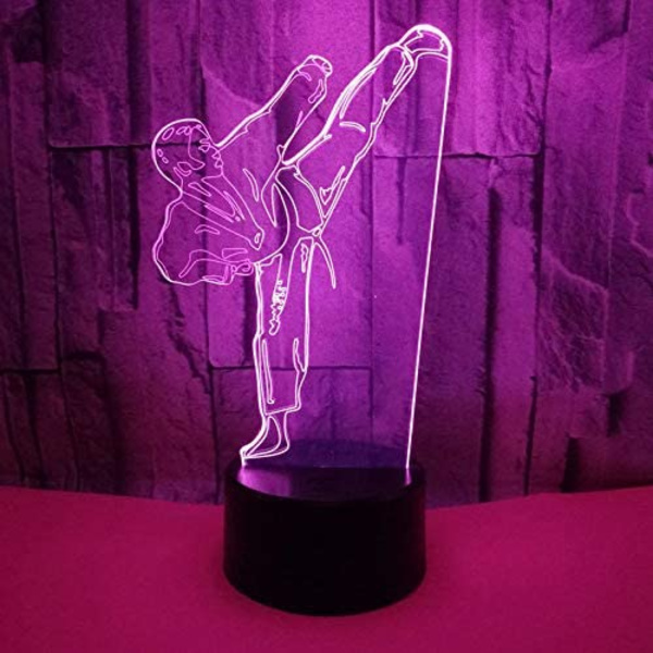 3D Taekwondo nattlampa illusion nattlampa 7 färger C