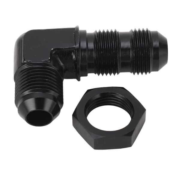 90 Grader 8 AN Flare Bulkhead Adapter Återanvändbar Flare Slangkoppling Bulkhead Adapter med Mutter