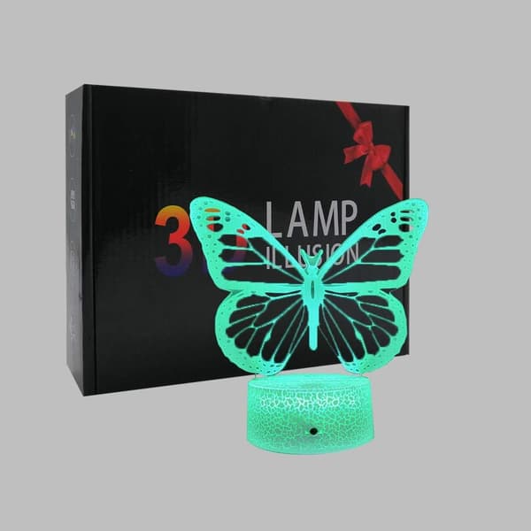Sommerfugl Natlampe, Fødselsdagsgave til Piger 3D Illusion L