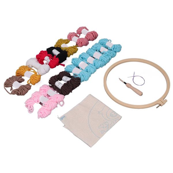 Uggla Punch Needle Kit Rosa Uggla Mönster Handcraft DIY Broderi Korsstygn DIY Punch Needle Kit för Nybörjare Barn