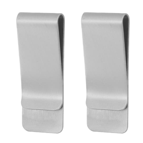 2 st metallpengaclips i rostfritt stål, specialformade miniplånböcker, kreditkortshållare för män (silver)