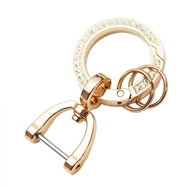 Bling Rhinestone Nøglering til Bilnøgle, 14k Guldbelagt Legering