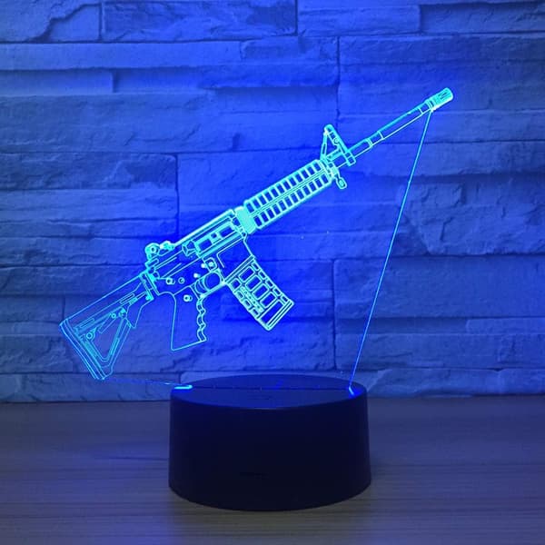 3D LED Pistol Optisk Illusjon Sensor Nattlys med Smart