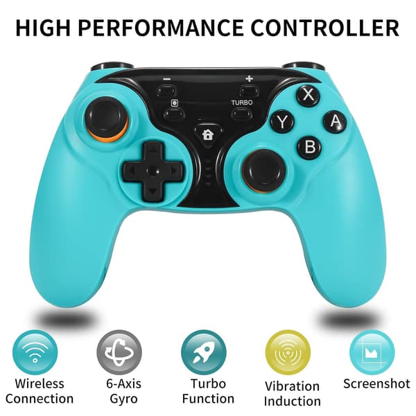 Dobe Switch håndholdt controller kompatibel med Nintendo Switch/Switch OLED (blå)