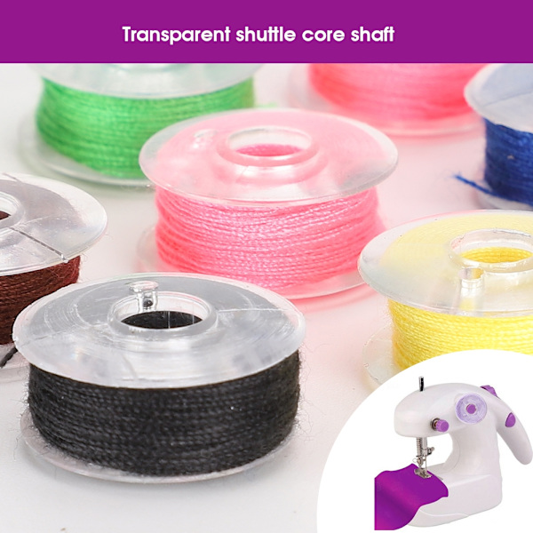 12 st symaskinstillbehör Spolar med tråd Bobbin Shuttle Core Hantverk Transparent
