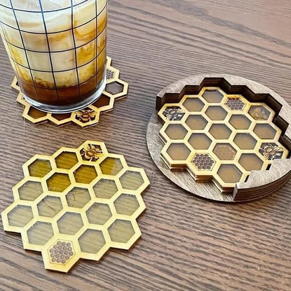 Hexagon Honningkagebrikker, Honningkagebrikker Sæt Dekorat