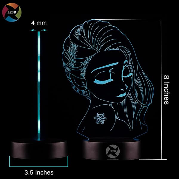 3D Optisk Illusions Natlampe - 7 LED Farveskiftende Lampe