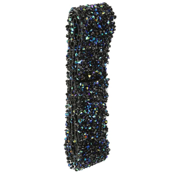 Diamant Mesh Wrap Rulle Sparkle Crystal Rhinestone Bånd Bryllupsdekoration (Blå & Sort)