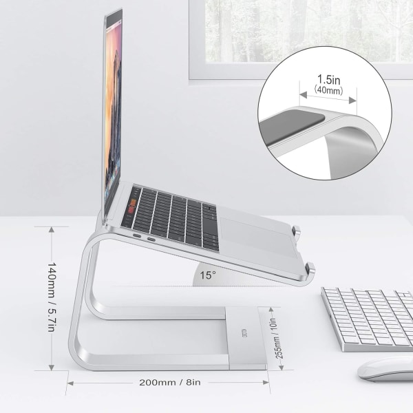 Laptopstativ, avtagbart laptopstativ, aluminium laptopstativ för skrivbord, kompatibel med MacBook Air/Pro, Dell, HP, Lenovo och alla bärbara datorer (11-