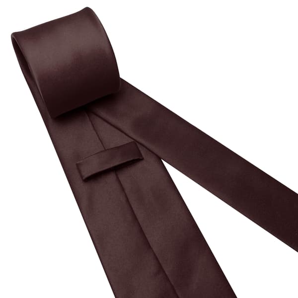 Enfärgad herrslips, 3,15\"×57\" Jacquardvävd satängpolyester formell slips, affärsbröllops examen halsduk för dagligt bruk & Brown