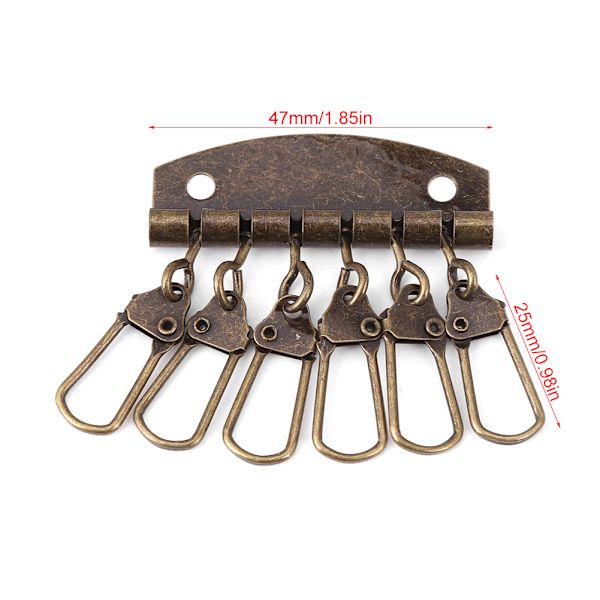 30 st/set Retro Nyckelring Plånbok Nyckelring Rad Organizer Diy Läderhantverk Tillbehör (6 krokar)