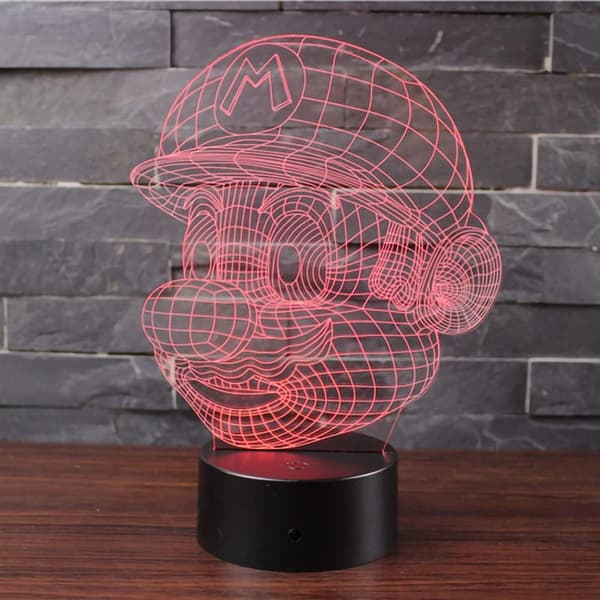 3D Illusion Natlampe 7 Farver Gradvis Skiftende Touch