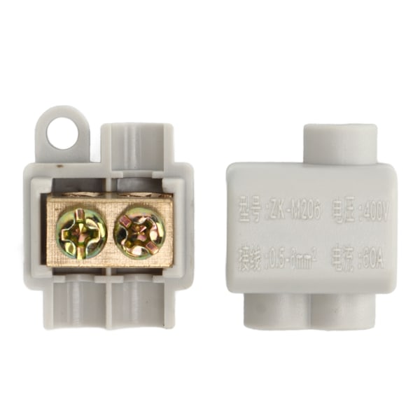 10 stk 60A 400V Hurtigkobling Kabelterminal En inn to ut Elektrisk ledningsføring Inline Junction Blokker for 0,5-6mm² Ledninger