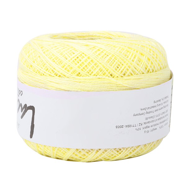 Lace Line Cotton Hand Crocheted Summer Silk Light Thin Line (6607 Light Yellow  )